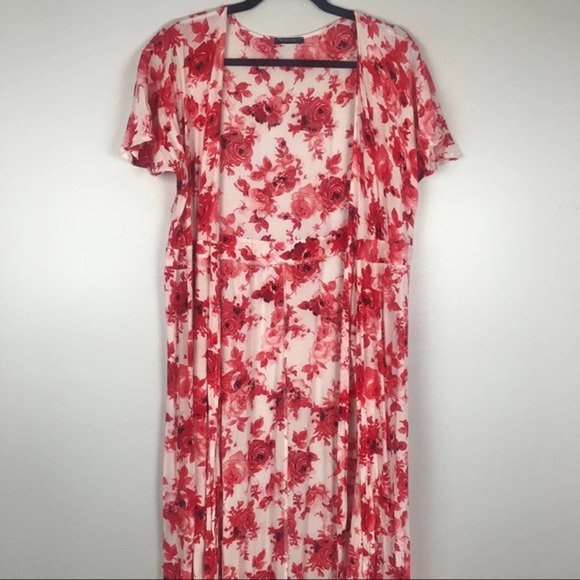 Sapphire O Red Rose Print Wrap Maxi Dress - Picture 5 of 7
